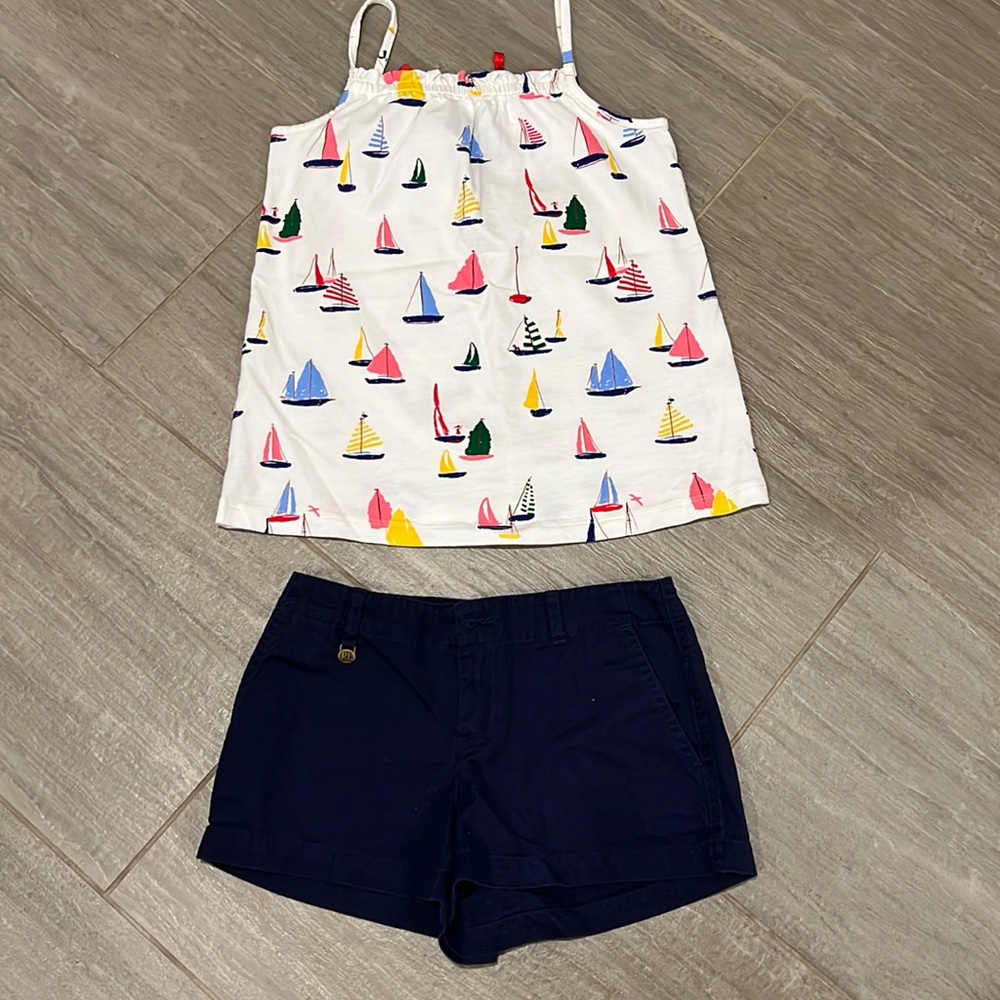 Polo shorts and Hanna Andersson tank